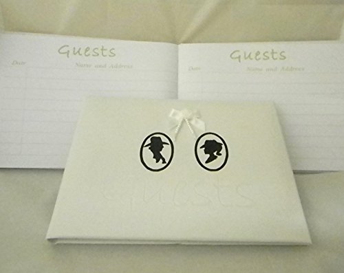 Wedding Ceremony Silhouette Western Cowboy White guest book