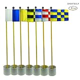 CRESTGOLF 3Sets Backyard Practice Golf Hole Pole Cup Flag Stick, 3 Section,Golf Putting Green Flagstick (randomly send mixed colors)