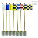 CRESTGOLF 3Sets Backyard Practice Golf Hole Pole Cup Flag Stick, 3 Section,Golf Putting Green Flagstick (randomly send mixed colors)