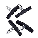 Hotop Bike V Brake Pads with Spacers and Hex Nuts Complete Bicycle V Brake Blocks Set, 2 Pairs
