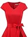 Gardenwed Women's 1950s Rockabilly Cocktail Party Dress Retro Vintage Swing Dress Cap-Sleeve V Neck