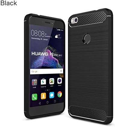 For cellphone Cases, Ultra Light Carbon Fiber Armor ShockProof Brushed Silicone Grip Case For Huawei P9 Lite 2017 ( Color : Black )