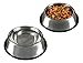 Stainless Steel Pet Bowls with Non Slip Rubber Bottom for Dogs and Cats-Feeder Dish for Food and Water- Set of 2, 16 Oz Each By PETMAKER
