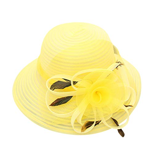 Women Kentucky Derby Church Dress Cloche Hat Fascinator Bridal Floral Tea Party Wedding Floral Bucket Hat