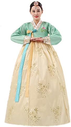 XINFU Korean Traditional Womens Hanbok Long Sleeve Dress Cosplay Costume