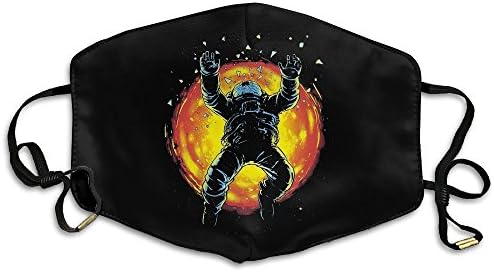 Stylish Fashion Astronaut With Fireball In Space Face Flu Dust-proof 100% Polyester Mask