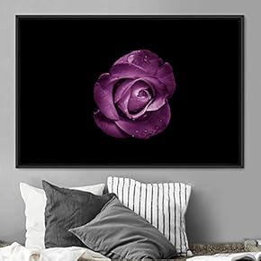 signwin Framed Canvas Wall Art Rose Bohemian Dark...