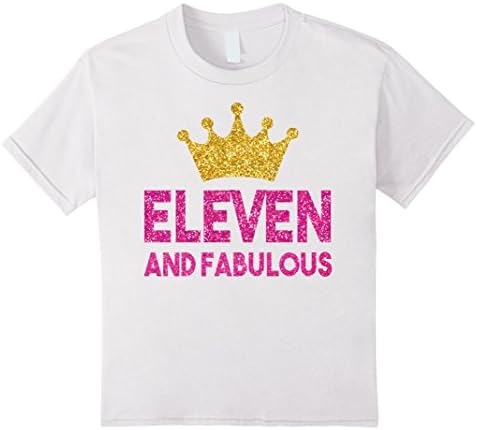 Kids 11th Birthday Shirt For Girls: Eleven Princess Crown Gift 12 White