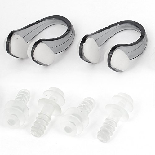 DealMux 2 Sets Soft Silicone Training Swimming Nose Clip + Earplugs Clear - Thumbnail 2