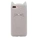 iPhone 7 Plus Case, MC Fashion Cute 3D Beige Glitter MEOW Party Cat Kitty Whiskers Protective Soft Case Skin for Apple iPhone 7 Plus (2016) and iPhone 8 Plus (2017) (Cat Whisker-Glitter)
