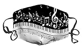 A Piano Keys with Musical Notes Custom Fashion Design Face Mask Mouth Mask Anti-Dust Face Mask Adjustable Earloop Face Mask