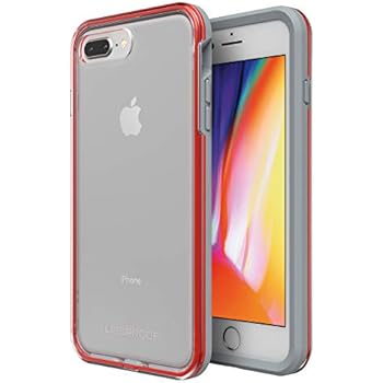 Lifeproof SLAM Series Case for iPhone 8 Plus & 7 Plus (ONLY) - Retail Packaging - Lava Chaser (Clear/Cherry Tomato/Sleet)