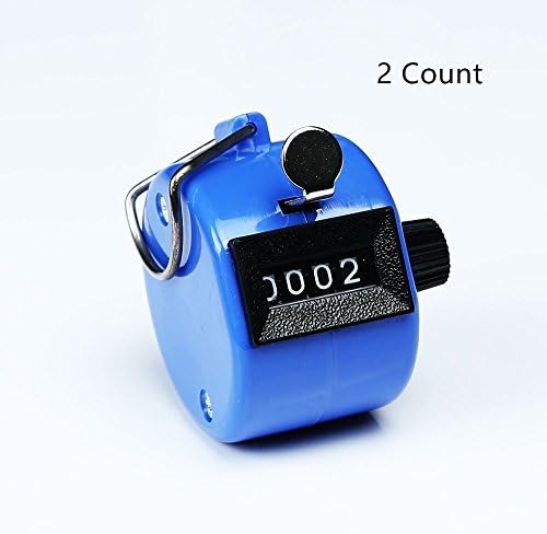 AIBER 2PCS ABS Hand held Tally Counter 4 Digit Counter Buddha Numbers Clicker Golf for Lap/Sport/Coach/School/Event Blue