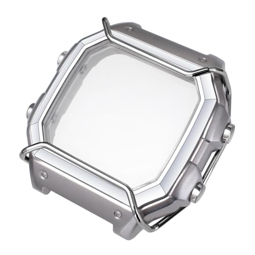 Kolexchi Stainless Steel Watch Case & Bumper Compatible with Casio AE-1200 AE-1300, Metal Bezel with Shock Absorber Bar for Men, Mod Kit for AE1200WHD AE-1200WH AE-1300WH (Silver case + Silver bumper)