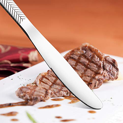 Acnusik Silverware-Set-Stainless-Steel-Flatware Heavy Duty 20 Piece Polishing Forks Knives and Spoons for Kitchen Service 4, Silver