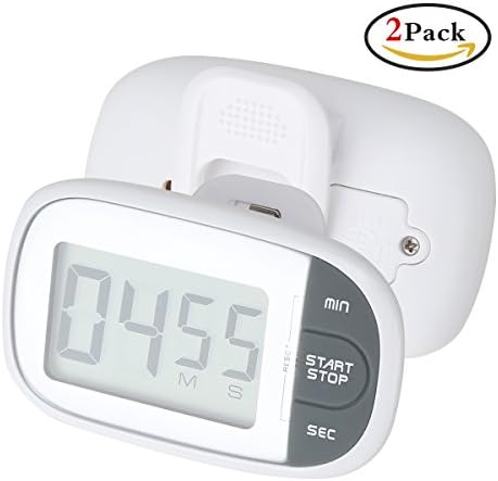 Kitchen Timer Digital Cooking Timer with Loud Alarm Countdown Timer with Big Digits Large LED Display Alarm Sound Clip Backing for Cooking Baking Sports Games Office Battery Included（2 pack）