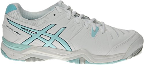 ASICS Women's GEL-Challenger 10 Tennis Shoe, White/Crystal Blue/Blue Steel, 8.5 M US