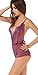 The victory of cupid Eyelash lace deep V-neck America back piece pajamas,Violet,XX-Large