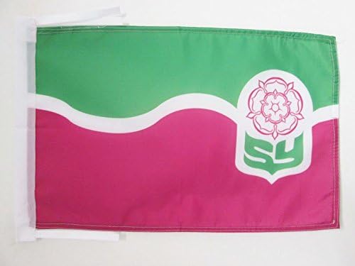 AZ FLAG, South Yorkshire county Flag, 18'' x 12'', 100% Polyester County of York, England Small Banner with Two Cords