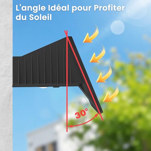 Delaiglow Set of 6 LED Outdoor Solar Light Up and Down Warm White Powerful Lighting 1000mAh IP67 Waterproof Lamp for Home, Garden, Patio