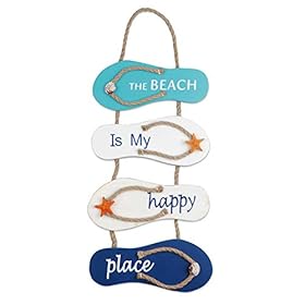 Beach Flip Flop Wall Decoration Wooden Beach Slippers Hanging Decoration,Ocean Home Hanging Ornament Wall Decor Ocean… 41DoMAf9ZDL. SS280