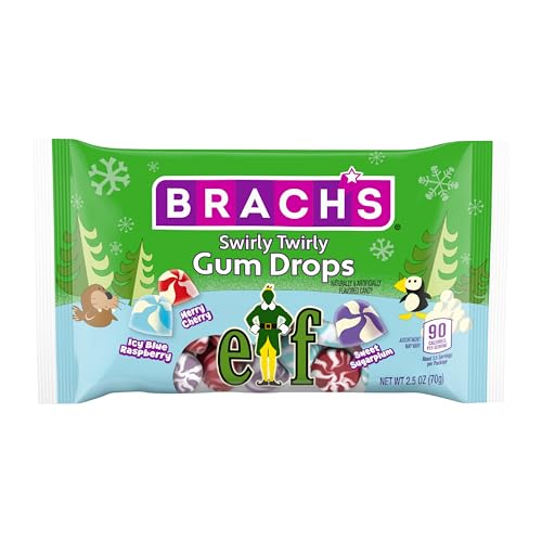 BRACH’S ELF SWIRLY TWIRLY GUM DROPS, 2.5OZ BAG – HOLIDAY CLASSIC FOR FESTIVE CANDY DISHES AND BAKING