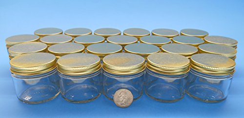 UPC 749995116630, 2 Oz. Straight-Sided Jars with Metal Plastisol Lids (24, Gold)