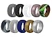 Rinspyre 10 Pack Silicone Wedding Ring for Men Rubber Bands, Black White Blue Silver Gray