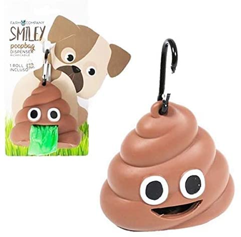 Farm Company Smiley POOPBAG Rubber Pouch + Roll Bags for Dog