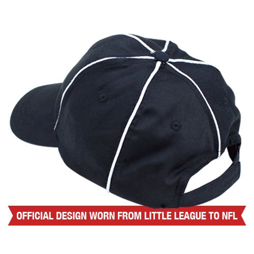 Official Universal Size Black and White Referee Cap - Includes Bonus Whistle!