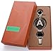 Leather Keychain For Men, Single Letter Alphabet with Easy Clasp - M - Rich Brown - One Size