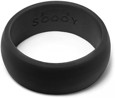 sBodyCo Silicone Wedding Ring – Skin Safe &amp; Comfortable Fit Wedding-Bands for Men made from Non-toxic, Antibacterial Silicone – Designed for Active Men or those with a Dangerous Job