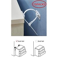 Anti-Tip Safety Wall Strap，White Furniture Straps for Baby Proofing Childproof（15Packs）