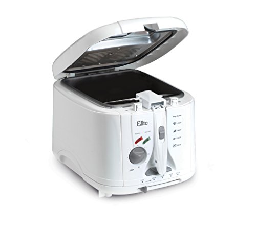 Elite Cuisine EDF-888XT Maxi-Matic 8 Cup Cool Touch Deep Fryer, White