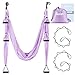 Gonex Aerial Yoga Swing Set, Yoga Hammock Trapeze Sling Kit with Instruction Antigravity Ceiling Hanging Yoga Swing, Purple