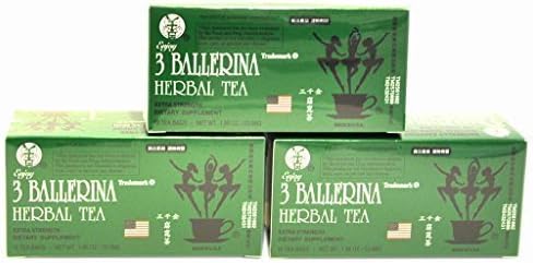 3 BOXES OF 3 Ballerina Herbal Tea Dieters' Drink 54 Tea Bags by Natural Green Leaf
