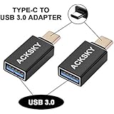 ACKSKY USB C to USB Adapter, Type C to USB A 3.0 Connector Aluminum 2 Pack for MacBook Pro, Google Pixel 2 XL, Nintendo Switch, Samsung Note S8+, Sony XZ, HUAWEI P10 OTG