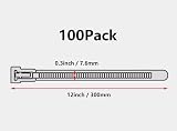 Oksdown 100 Pack Yellow Cable Ties Heavy Duty 300mm x 7.6mm Nylon Zip Ties view 3