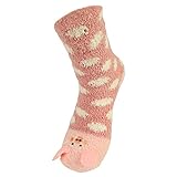 Women's Pink PIg Cozy Crew Fuzzy Socks