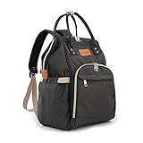 【NEW 】 Diaper Bag Backpack, Multi-Function Waterproof Maternity Nappy Baby Diaper Bags - Large Capacity - Durable - Stylish - Dark Gray