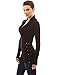 PattyBoutik Women's Shawl Collar Faux Wrap Lace Up Sweater