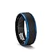 Mens Wedding Band Two Tone Brushed Black Tungsten Ring 8mm Blue Step Edge Comfort Fit