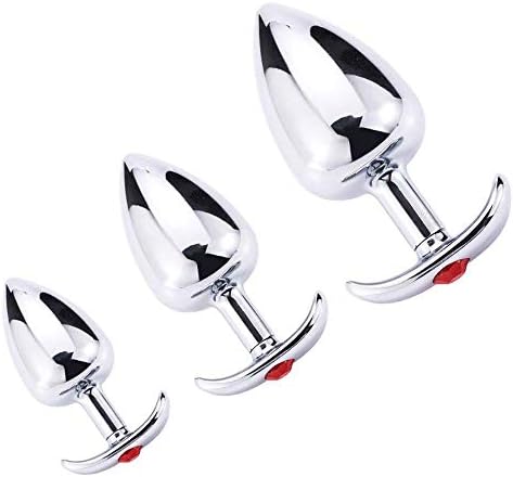 CMAXER Beginners 3 Pcs an-al Plug Super Quality Silicone Bûtt Pl'ugs Massage Toy Anales Plated Heart Shaped 3D Acrylic Diamond Jewelry