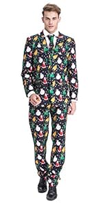 YOU LOOK UGLY TODAY Mens Bachelor Party Suit Funny Costume Novelty Xmas Jacket With Tie Christmas Snowman-X Large