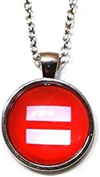 Circular Silver Colored Marriage Equality Pendant on Chain