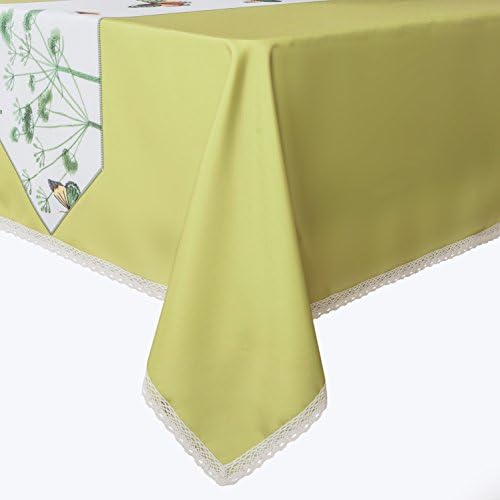 Decorative Butterfly Print Lace Water Resistant Tablecloth Wrinkle Free and Stain Resistant Fabric Tablecloths for Dining Room 60 Inch by 84 Inch