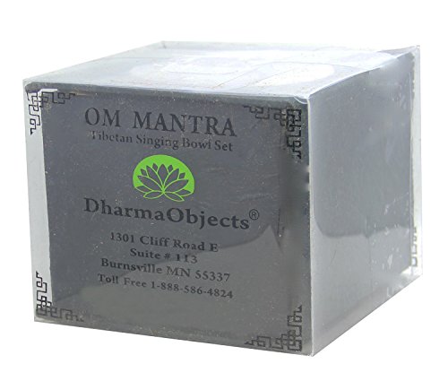 DharmaObjects Tibetan Yoga Meditation OM Singing Bowl /Mallet / Cushion / Box Gift Set