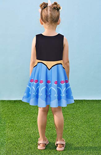 SunFocus Little Girls Outfits Pageant Dresses Clothes Costumes Snow Princess Fancy Halloween Birthday Party Role Pretend Cosplay Outfits