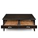 Leick Home 10504 Laurent Two Drawer Coffee Table with Shelf, Chocolate Cherry