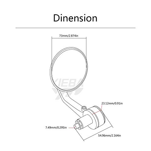 Universal Bar End Mirrors Motorcycle Handlebar Mirrors 7/8" Handle Round for Aprilia, BMW, Buell, Ducati, Harley Davidson, Honda, Indian, Kawasaki, KTM, Suzuki, Triumph and Yamaha Silver